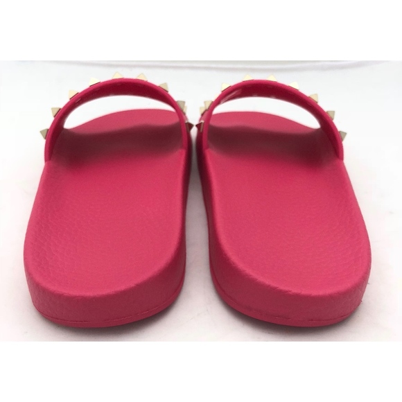 New Valentino Rockstud Pool Slides Pink SZ 35 - Picture 5 of 7